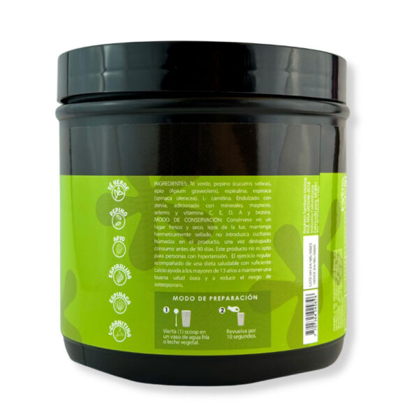Batido verde en polvo - Suplemento en polvo para pérdida de peso y detox - 600 gr